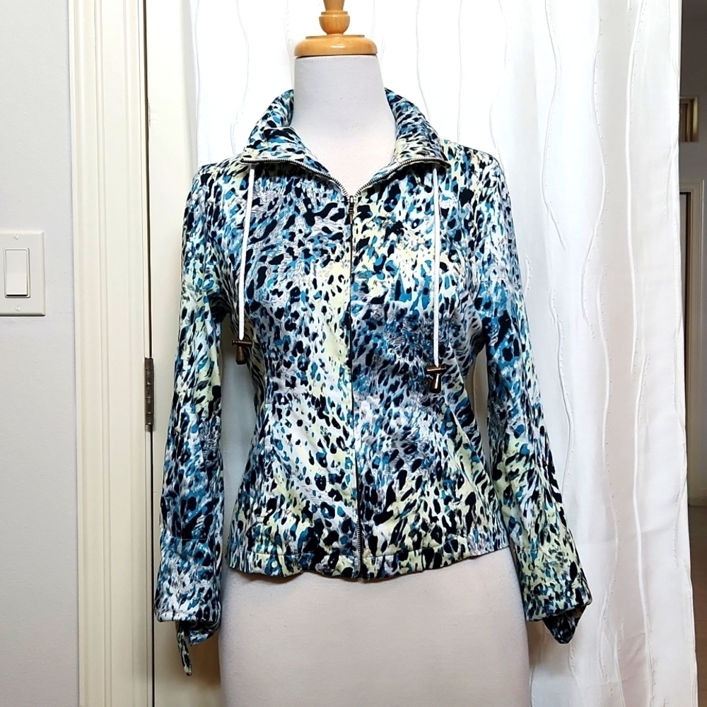 Live A Little Animal Print Zip Jacket
